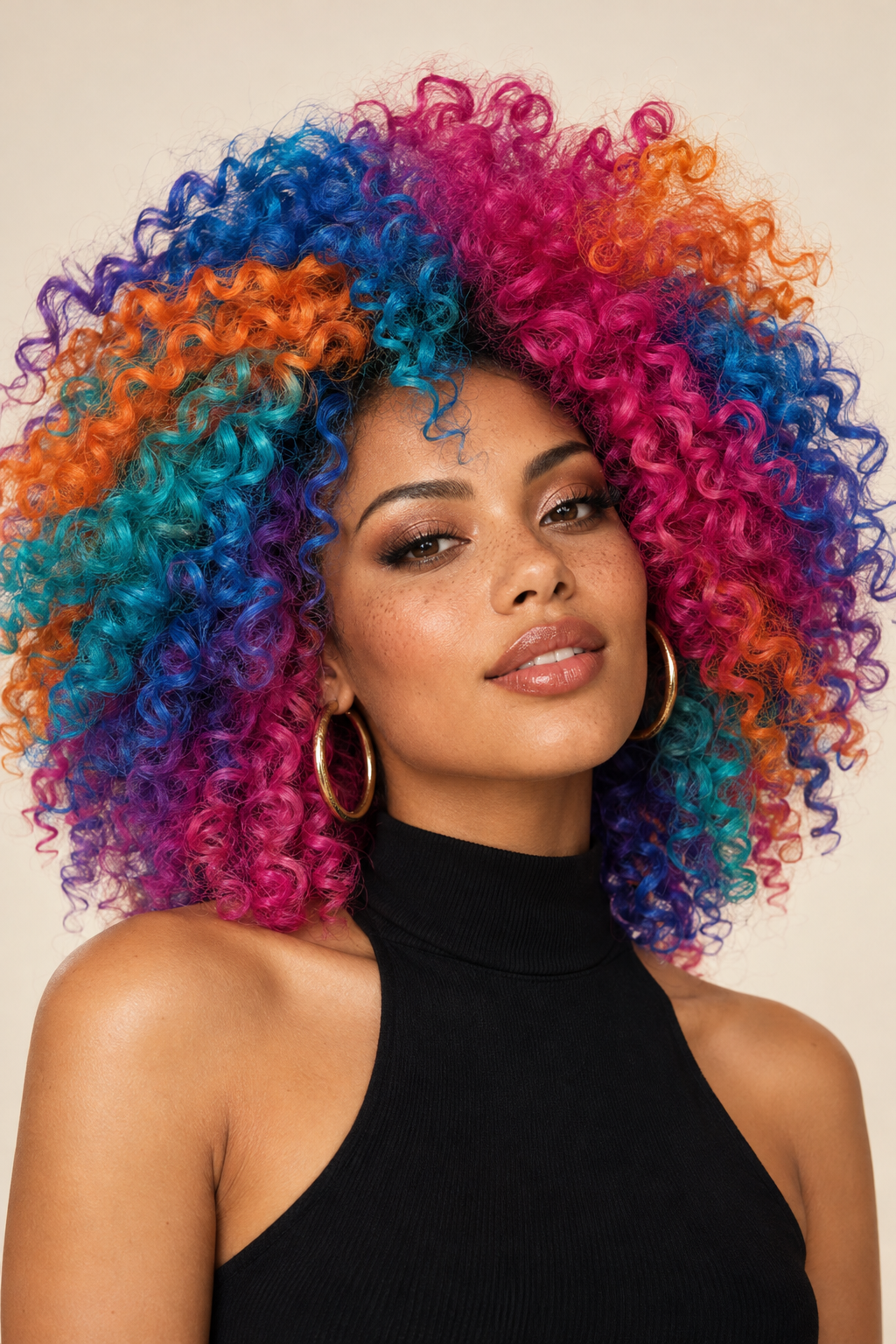 Nova Bloom, fictional AI showcase model in color styling